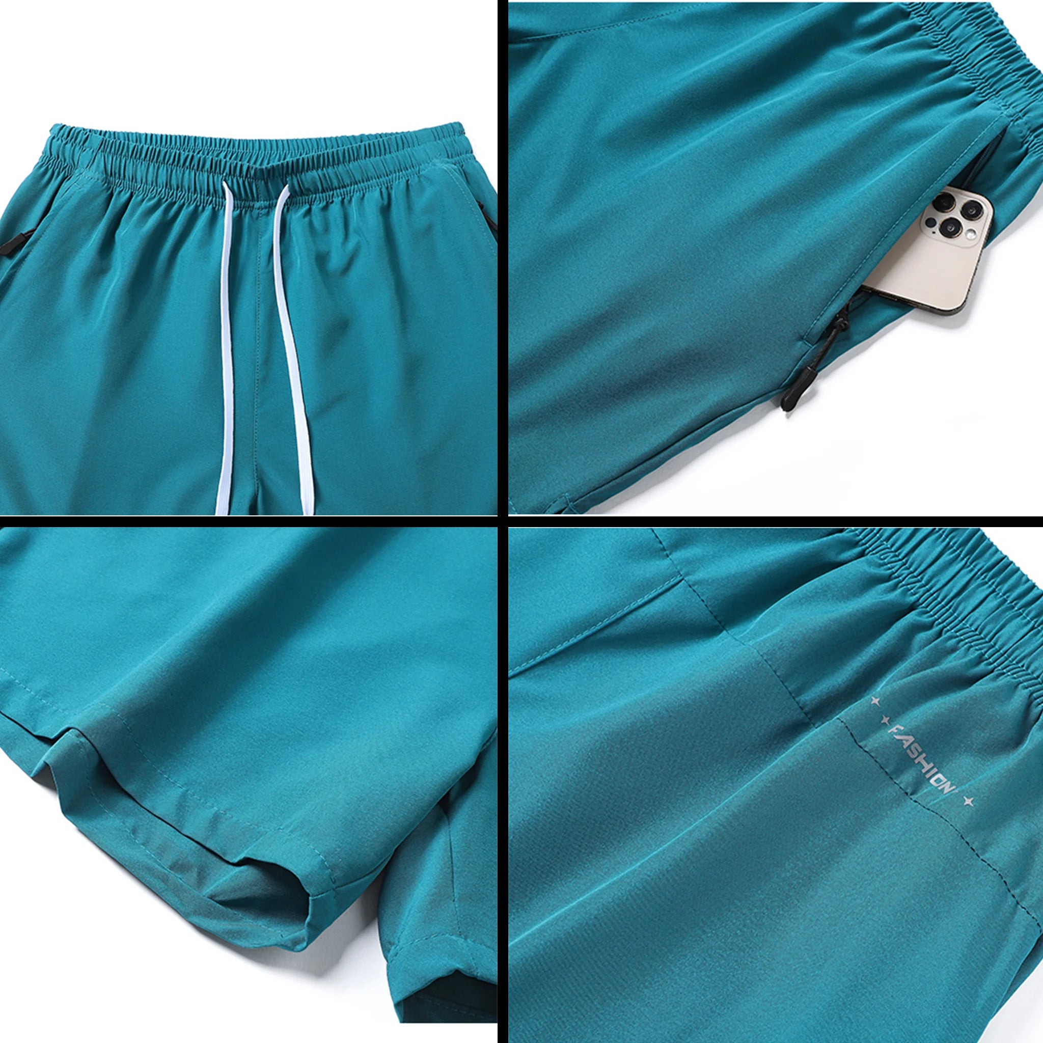Men's Quick Dry Running Shorts with Drawstring and Zip Pockets - Ideal for Athletic Workouts and Gym Sessions Camara Shopping Men's Quick Dry Running Shorts with Drawstring and Zip Pockets - Ideal for Athletic Workouts and Gym Sessions