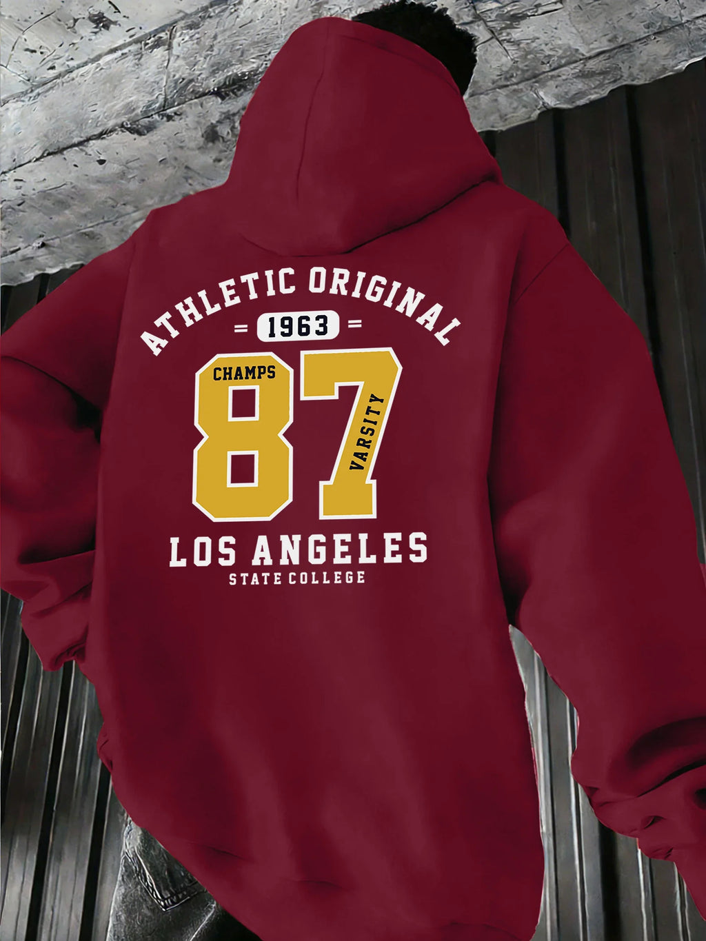 Sweat à capuche imprimé Athletic Original Number 87 Los Angeles 1963 pour homme, vêtements de sport, streetwear, vêtem Camara Shopping Sweat à capuche imprimé Athletic Original Number 87 Los Angeles 1963 pour homme, vêtements de sport, streetwear, vêtem
