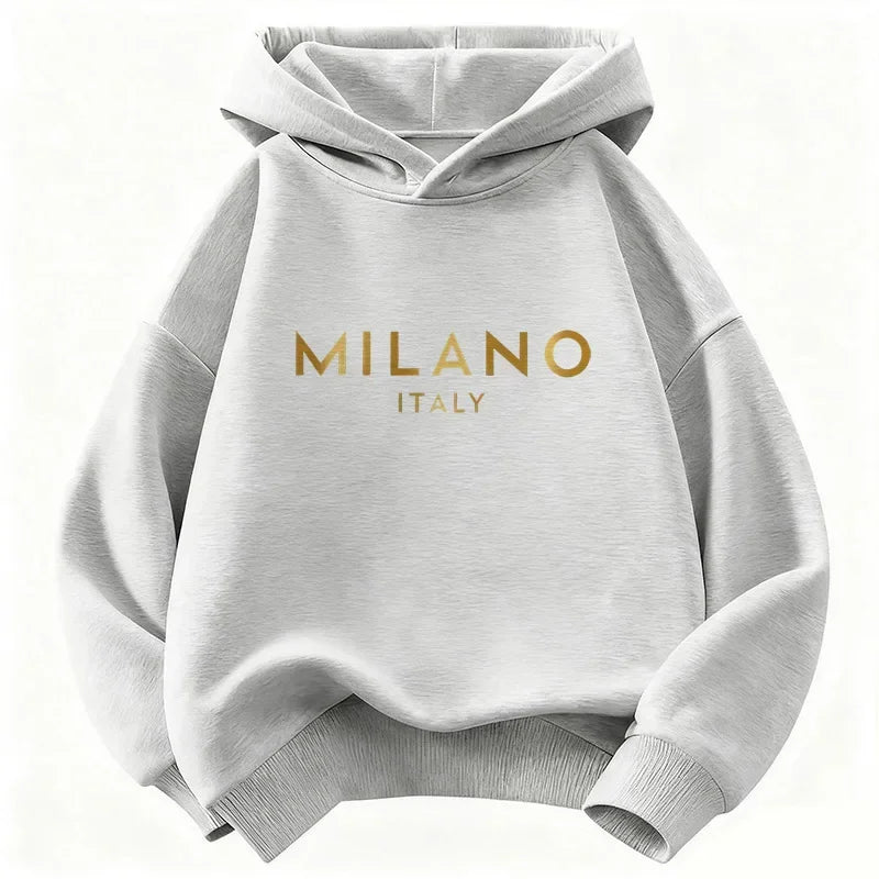 Sweat-shirt à capuche pour enfants, style Y2K, Milano, Italie, avec inscription, pour garçons et filles, vêtements décontractés, Camara Shopping Sweat-shirt à capuche pour enfants, style Y2K, Milano, Italie, avec inscription, pour garçons et filles, vêtements décontractés,