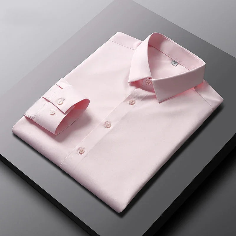 Men's Casual and Fashionable Long Sleeved Solid Color Shirt Non Ironing and Wrinkle Resistant Business Top Camara Shopping Men's Casual and Fashionable Long Sleeved Solid Color Shirt Non Ironing and Wrinkle Resistant Business Top