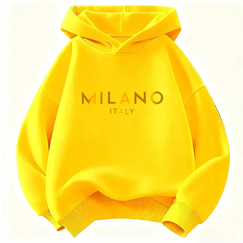 Sweat-shirt à capuche pour enfants, style Y2K, Milano, Italie, avec inscription, pour garçons et filles, vêtements décontractés, Camara Shopping Sweat-shirt à capuche pour enfants, style Y2K, Milano, Italie, avec inscription, pour garçons et filles, vêtements décontractés,
