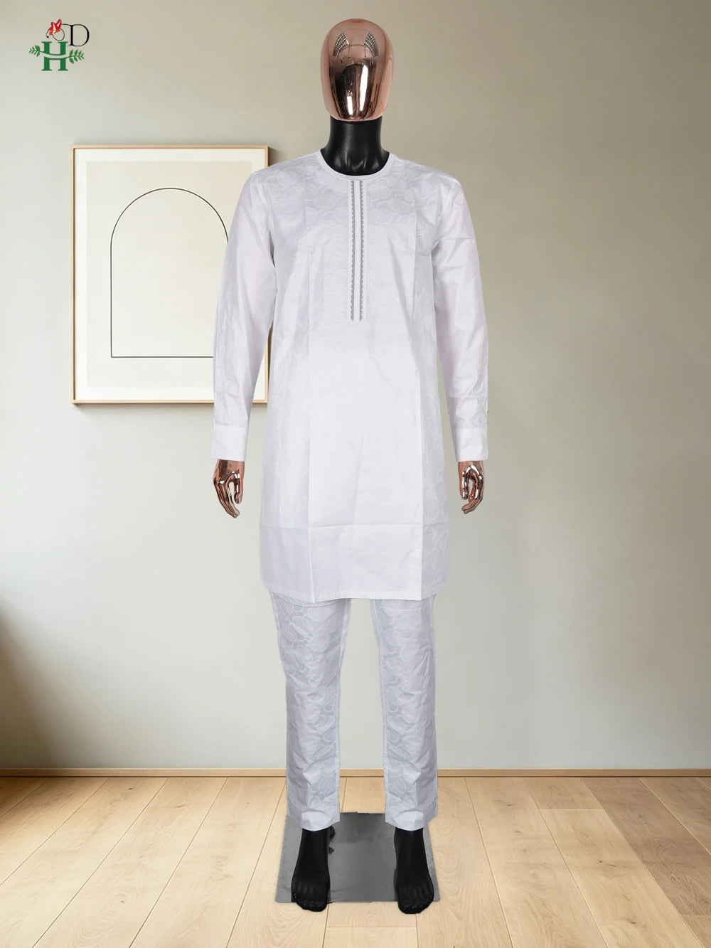 H&D Dresses on Clearance Sale African Dresses for Man Agbada Sets 3PCS White Embroidered Vrai Bazin Original Vêtements D'Afrique Camara Shopping H&D Dresses on Clearance Sale African Dresses for Man Agbada Sets 3PCS White Embroidered Vrai Bazin Original Vêtements D'Afrique