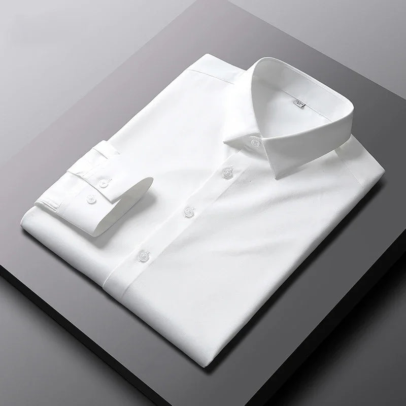 Men's Casual and Fashionable Long Sleeved Solid Color Shirt Non Ironing and Wrinkle Resistant Business Top Camara Shopping Men's Casual and Fashionable Long Sleeved Solid Color Shirt Non Ironing and Wrinkle Resistant Business Top