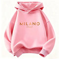 Sweat-shirt à capuche pour enfants, style Y2K, Milano, Italie, avec inscription, pour garçons et filles, vêtements décontractés, Camara Shopping Sweat-shirt à capuche pour enfants, style Y2K, Milano, Italie, avec inscription, pour garçons et filles, vêtements décontractés,