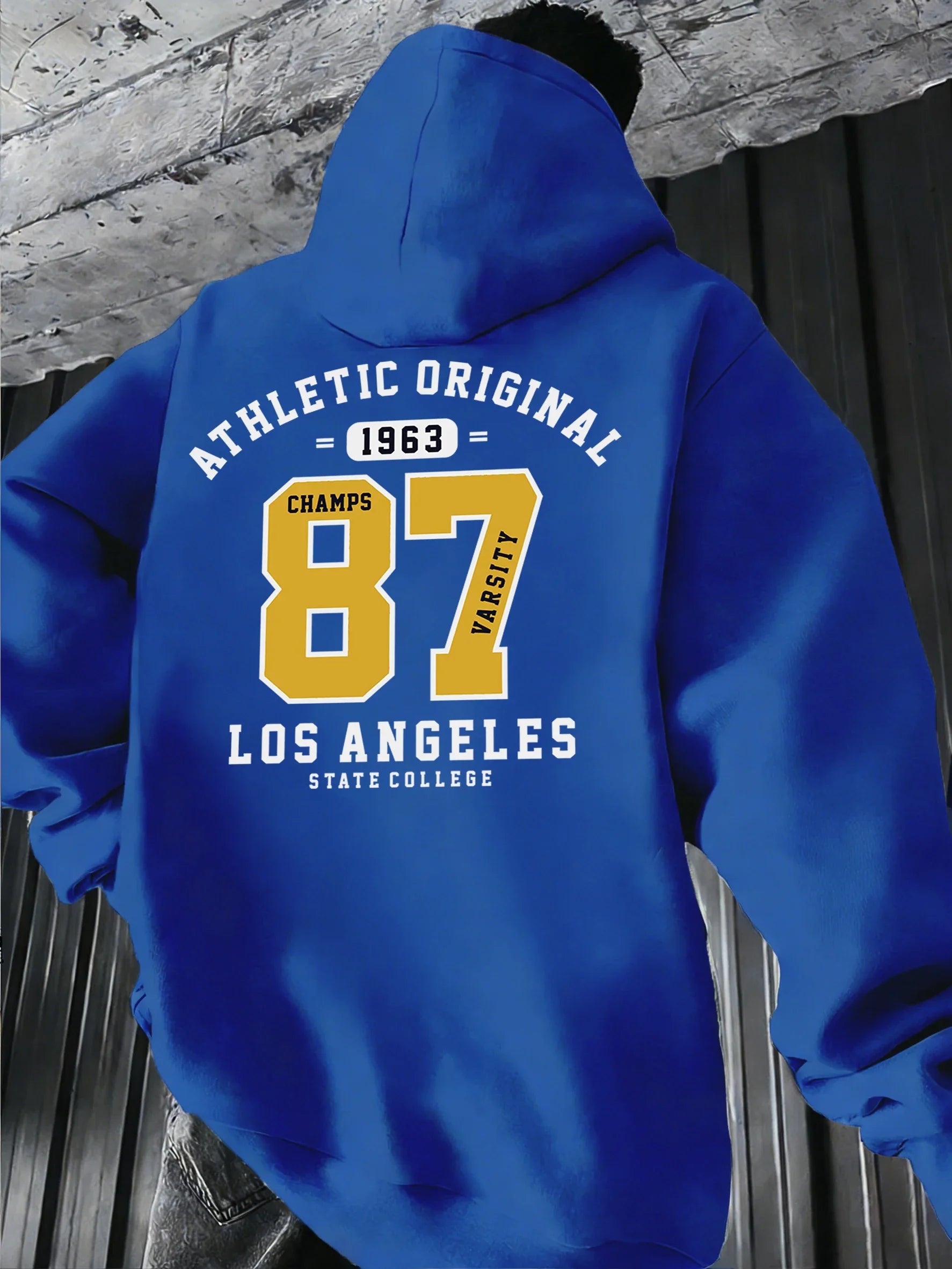 Sweat à capuche imprimé Athletic Original Number 87 Los Angeles 1963 pour homme, vêtements de sport, streetwear, vêtem Camara Shopping Sweat à capuche imprimé Athletic Original Number 87 Los Angeles 1963 pour homme, vêtements de sport, streetwear, vêtem