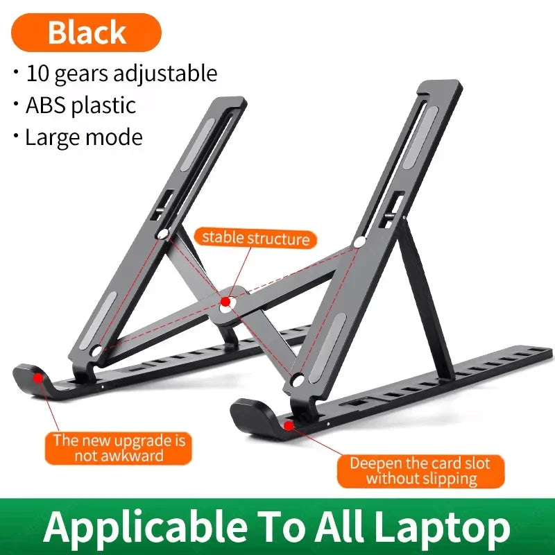 Laptop Stand Portable Foldable Notebook Bracket Adjustable Computer Monitor Holder For Macbook Air iPad Tablets Base Accessories Camara Shopping Laptop Stand Portable Foldable Notebook Bracket Adjustable Computer Monitor Holder For Macbook Air iPad Tablets Base Accessories