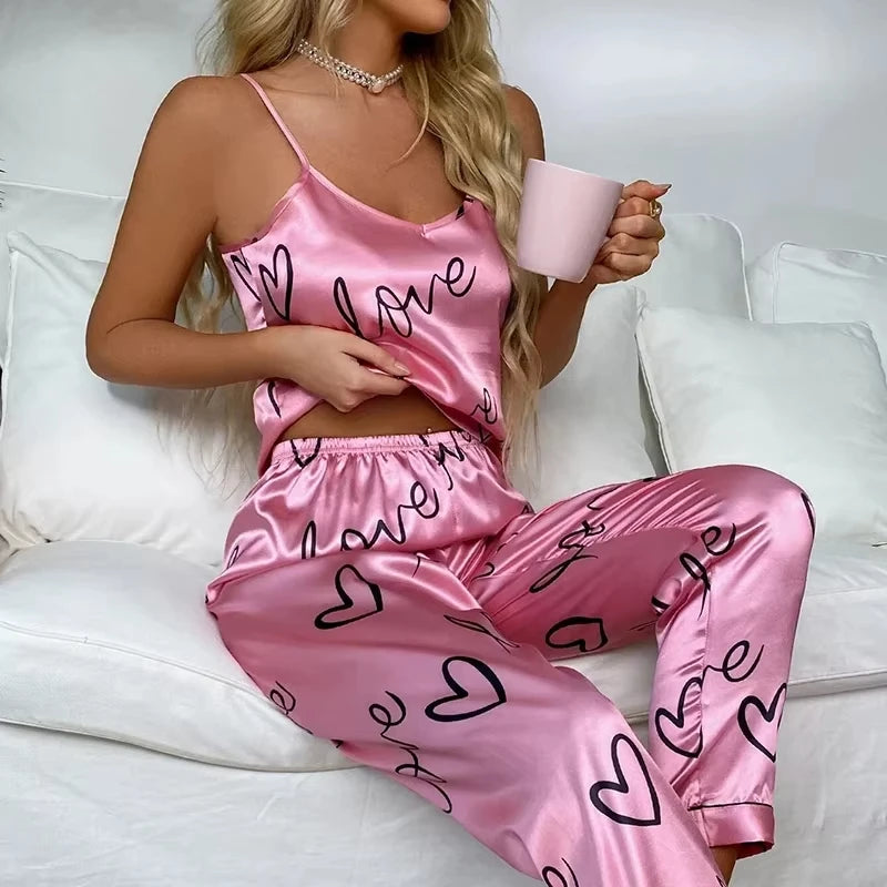 Ensemble de pyjamas en satin pour femmes, chemise en émail avec surintendant, vêtements de nuit sexy pour dames, lingerie pyjama Camara Shopping Ensemble de pyjamas en satin pour femmes, chemise en émail avec surintendant, vêtements de nuit sexy pour dames, lingerie pyjama