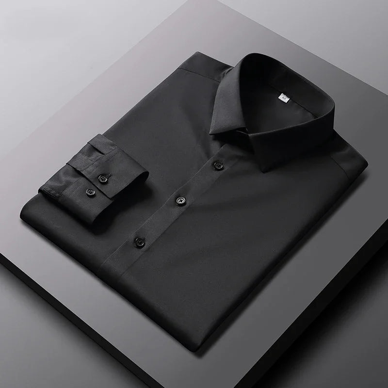 Men's Casual and Fashionable Long Sleeved Solid Color Shirt Non Ironing and Wrinkle Resistant Business Top Camara Shopping Men's Casual and Fashionable Long Sleeved Solid Color Shirt Non Ironing and Wrinkle Resistant Business Top