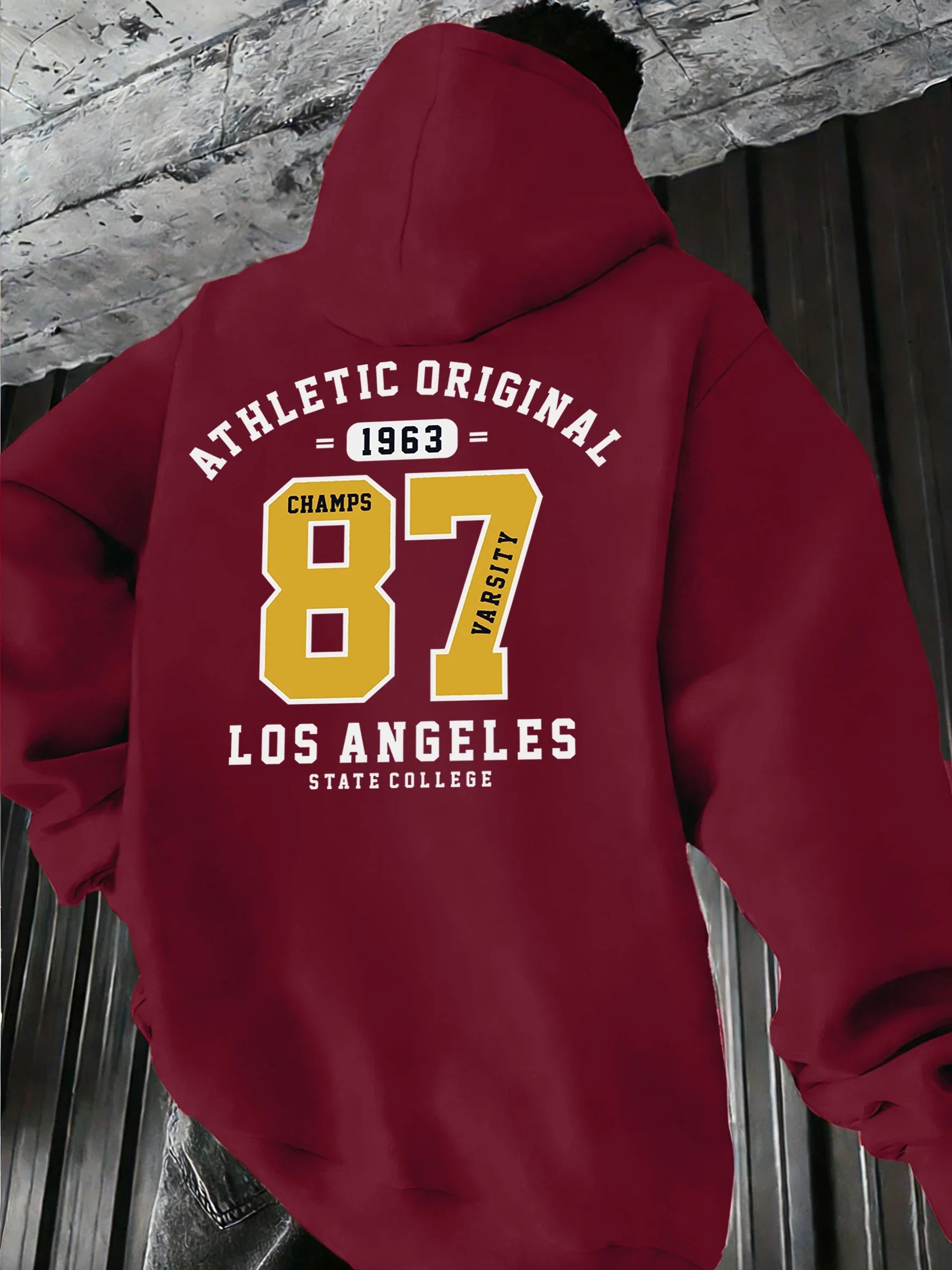 Sweat à capuche imprimé Athletic Original Number 87 Los Angeles 1963 pour homme, vêtements de sport, streetwear, vêtem Camara Shopping Sweat à capuche imprimé Athletic Original Number 87 Los Angeles 1963 pour homme, vêtements de sport, streetwear, vêtem
