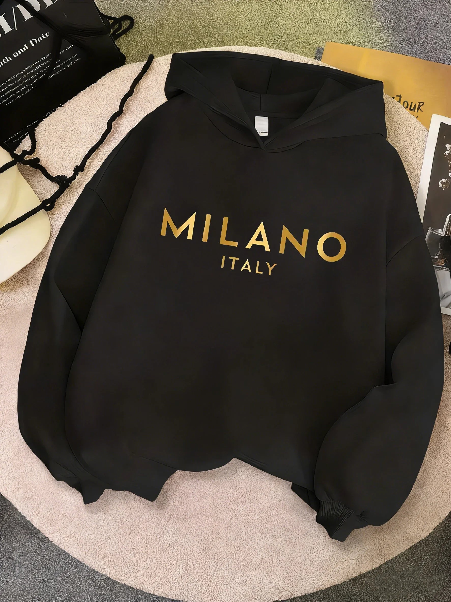Sweat-shirt à capuche pour enfants, style Y2K, Milano, Italie, avec inscription, pour garçons et filles, vêtements décontractés, Camara Shopping Sweat-shirt à capuche pour enfants, style Y2K, Milano, Italie, avec inscription, pour garçons et filles, vêtements décontractés,