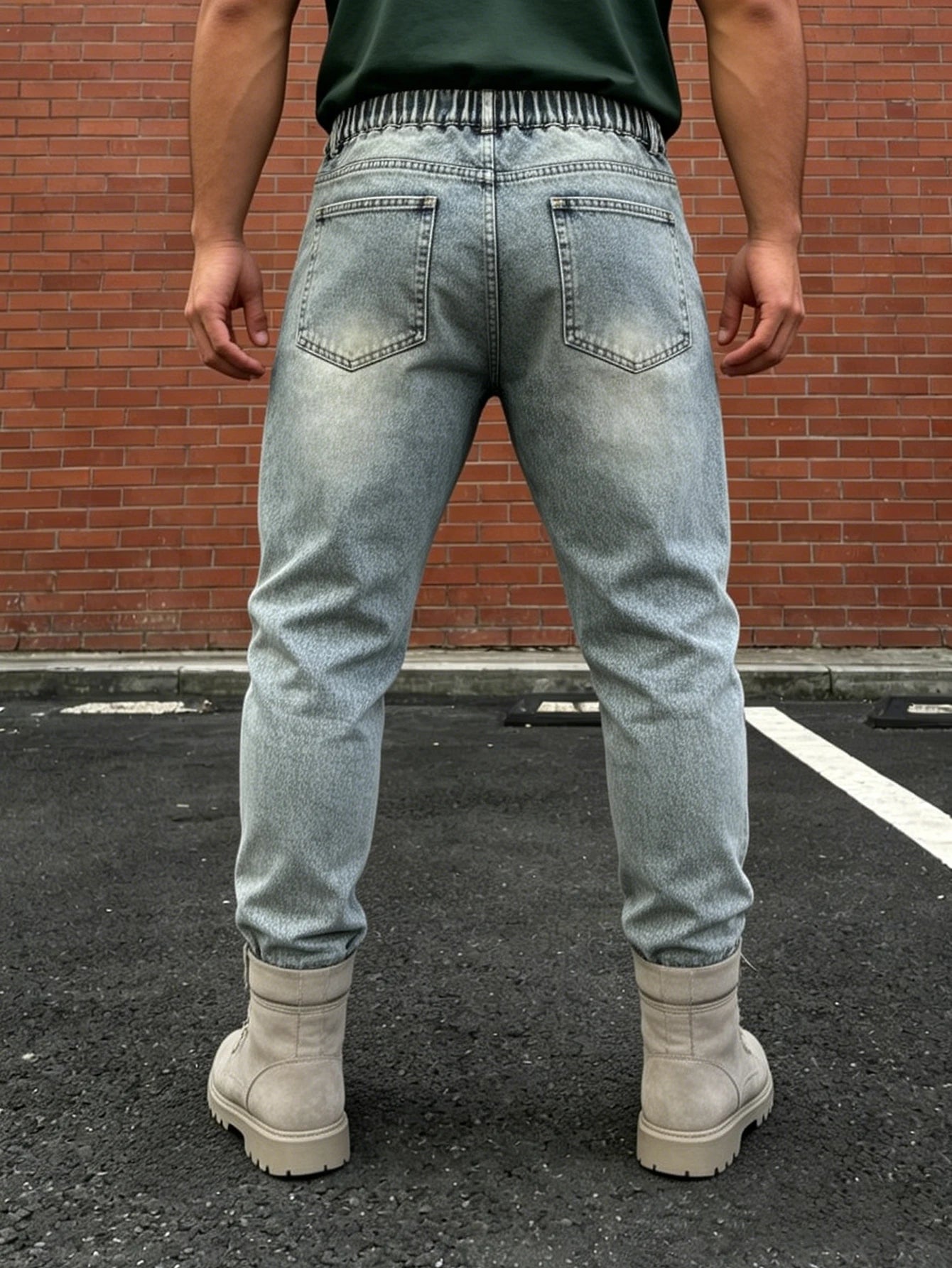 Plus size men's ripped gray blue washed jeans heavy industry multi-layer raw edge ripped straight trousers handsome trendy men Camara Shopping Plus size men's ripped gray blue washed jeans heavy industry multi-layer raw edge ripped straight trousers handsome trendy men