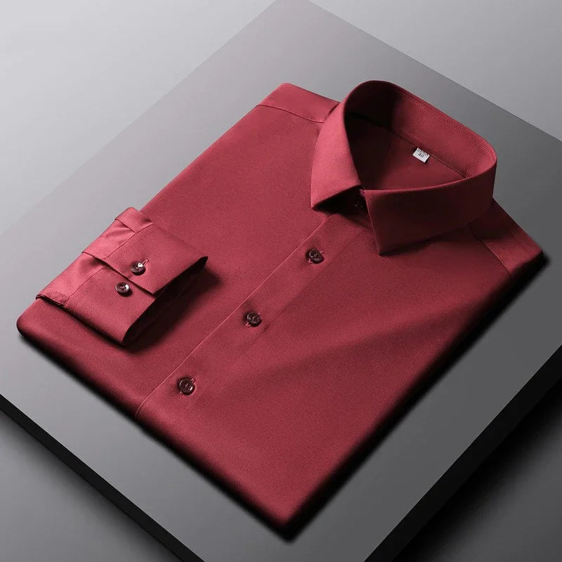 Men's Casual and Fashionable Long Sleeved Solid Color Shirt Non Ironing and Wrinkle Resistant Business Top Camara Shopping Men's Casual and Fashionable Long Sleeved Solid Color Shirt Non Ironing and Wrinkle Resistant Business Top