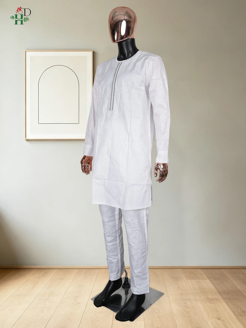 H&D Dresses on Clearance Sale African Dresses for Man Agbada Sets 3PCS White Embroidered Vrai Bazin Original Vêtements D'Afrique Camara Shopping H&D Dresses on Clearance Sale African Dresses for Man Agbada Sets 3PCS White Embroidered Vrai Bazin Original Vêtements D'Afrique