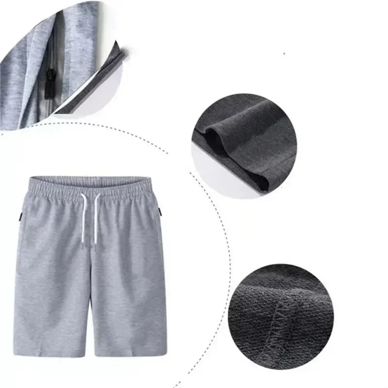 Men's Beach Shorts Summer 2025 Breeches Loose Male Sports Pocket Solid Drawstring Board Thin Trousers Zippered Pocket Clothing Camara Shopping Men's Beach Shorts Summer 2025 Breeches Loose Male Sports Pocket Solid Drawstring Board Thin Trousers Zippered Pocket Clothing