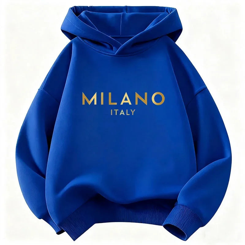 Sweat-shirt à capuche pour enfants, style Y2K, Milano, Italie, avec inscription, pour garçons et filles, vêtements décontractés, Camara Shopping Sweat-shirt à capuche pour enfants, style Y2K, Milano, Italie, avec inscription, pour garçons et filles, vêtements décontractés,