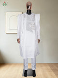 H&D Dresses on Clearance Sale African Dresses for Man Agbada Sets 3PCS White Embroidered Vrai Bazin Original Vêtements D'Afrique Camara Shopping H&D Dresses on Clearance Sale African Dresses for Man Agbada Sets 3PCS White Embroidered Vrai Bazin Original Vêtements D'Afrique