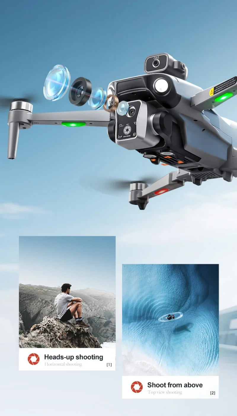 Drone équipé de 3 batteries, 4K, moteurs sans balais, écran de 4,5 pouces, deux caméras HD, système intelligent d'évitement d'obstacles, transmission vidéo, vol stationnaire par flux lumineux, fonction de retour GPS, t Camara Shopping Drone équipé de 3 batteries, 4K, moteurs sans balais, écran de 4,5 pouces, deux caméras HD, système intelligent d'évitement d'obstacles, transmission vidéo, vol stationnaire par flux lumineux, fonction de retour GPS, t