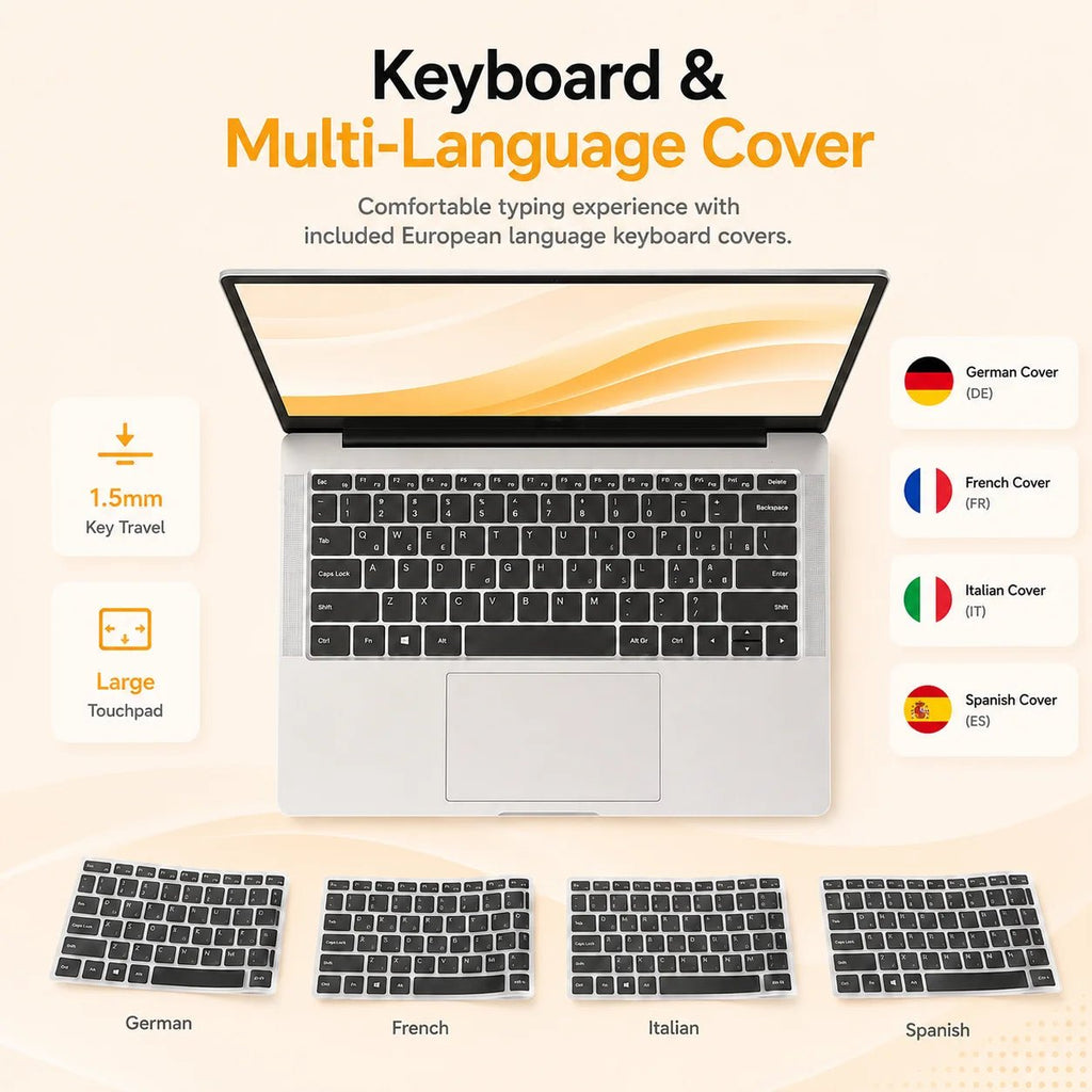 Ordinateur portable étudiant 14,1 pouces | Intel N3710, 12 Go de RAM, 256 Go de SSD | Écran FHD 1080P et batterie 5000 mAh | Travail de bureau et adapté aux personnes âgées - Camara ShoppingOrdinateur portable étudiant 14,1 pouces | Intel N3710, 12 Go de RAM, 256 Go de SSD | Écran FHD 1080P et batterie 5000 mAh | Travail de bureau et adapté aux personnes âgées