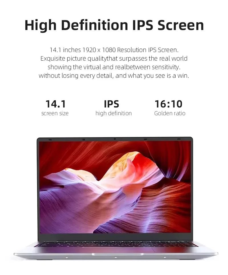 Ordinateur portable 14,1 pouces Windows 11 Intel Atom X7 A3950 180 ° Ordinateur portable pliable et fin pour gamer, 12 Go de RAM, 512 Go/1 To SSD, 1920*1080, ordinateur de bureau et d'étude - Camara ShoppingOrdinateur portable 14,1 pouces Windows 11 Intel Atom X7 A3950 180 ° Ordinateur portable pliable et fin pour gamer, 12 Go de RAM, 512 Go/1 To SSD, 1920*1080, ordinateur de bureau et d'étude