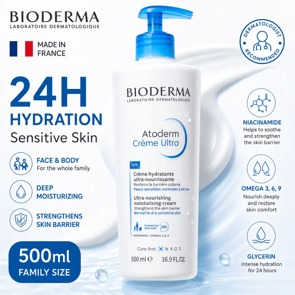 Bioderma Ultra Crème Hydratante Ultra-Nourrissante 500 ml Camara Shopping Bioderma Ultra Crème Hydratante Ultra-Nourrissante 500 ml