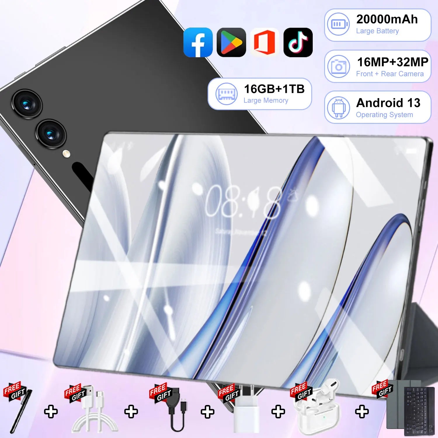 Tablette Android 5G, version globale neuve, 10,36 pouces, 16 Go de RAM, 1 To de ROM, Android 13.0, 14 cœurs, 20000 mAh, appels téléphoniques, Bluetooth, Wi-Fi Camara Shopping Tablette Android 5G, version globale neuve, 10,36 pouces, 16 Go de RAM, 1 To de ROM, Android 13.0, 14 cœurs, 20000 mAh, appels téléphoniques, Bluetooth, Wi-Fi
