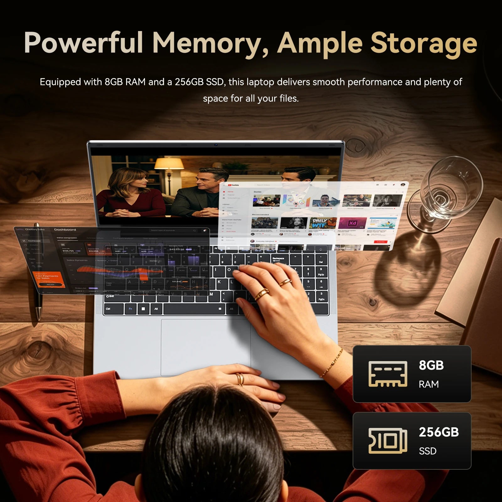 Ordinateur portable HYPERSTRIX 15,6 pouces, Celeron N4000, 8 Go de RAM, 256 Go de SSD, écran Full HD 1080P, Wi-Fi double bande, Mini HDMI, ordinateur portable fin et léger argenté pour les affaires, l'école et la maison - Camara ShoppingOrdinateur portable HYPERSTRIX 15,6 pouces, Celeron N4000, 8 Go de RAM, 256 Go de SSD, écran Full HD 1080P, Wi-Fi double bande, Mini HDMI, ordinateur portable fin et léger argenté pour les affaires, l'école et la maison