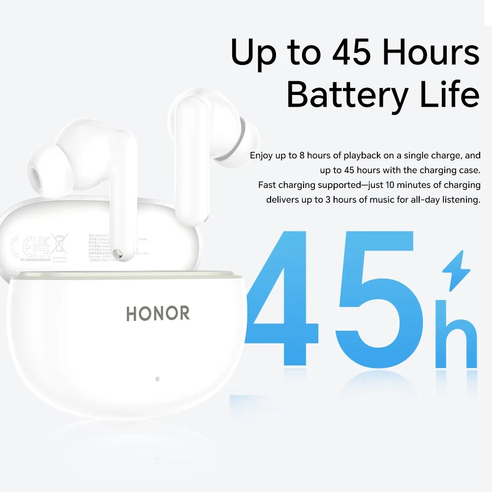HONOR Earbuds X10 Lite, autonomie de 45 heures, haut-parleur ultra-large de 12,4 mm, ANC profond de 42 dB, traduction IA, blanc Camara Shopping HONOR Earbuds X10 Lite, autonomie de 45 heures, haut-parleur ultra-large de 12,4 mm, ANC profond de 42 dB, traduction IA, blanc