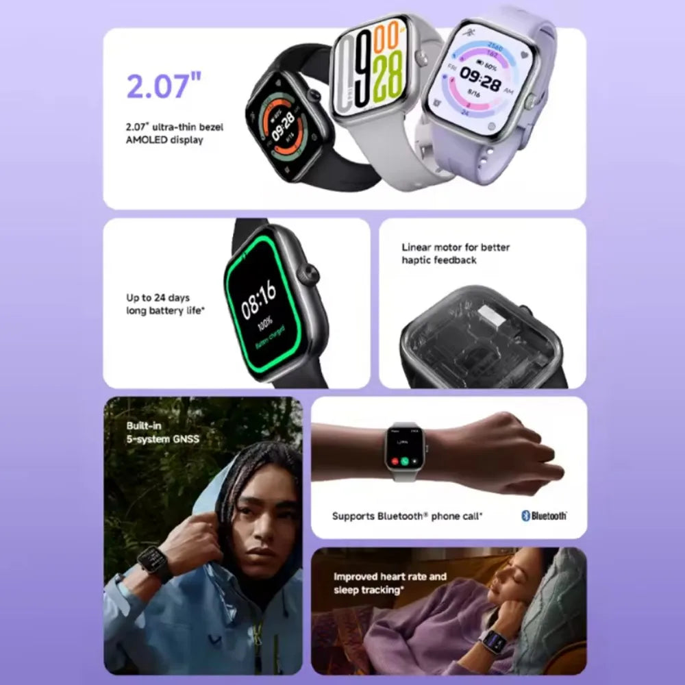 Version globale Xiaomi Redmi Watch 5 Lite Système HyperOS Écran AMOLED 1,96'' 60 Hz Écran LCD Autonomie longue durée 150 modes sportifs 470 mAh GPS Résistance à l'eau 5 ATM GPS intégré Camara Shopping Version globale Xiaomi Redmi Watch 5 Lite Système HyperOS Écran AMOLED 1,96'' 60 Hz Écran LCD Autonomie longue durée 150 modes sportifs 470 mAh GPS Résistance à l'eau 5 ATM GPS intégré