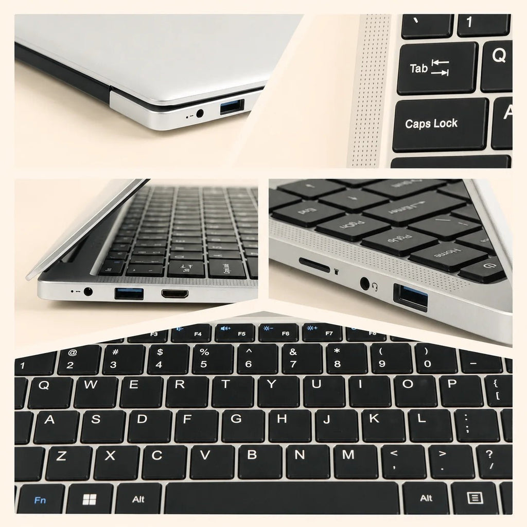Ordinateur portable étudiant 14,1 pouces | Intel N3710, 12 Go de RAM, 256 Go de SSD | Écran FHD 1080P et batterie 5000 mAh | Travail de bureau et adapté aux personnes âgées - Camara ShoppingOrdinateur portable étudiant 14,1 pouces | Intel N3710, 12 Go de RAM, 256 Go de SSD | Écran FHD 1080P et batterie 5000 mAh | Travail de bureau et adapté aux personnes âgées