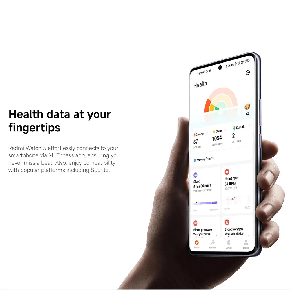Version globale Xiaomi Redmi Watch 5 Lite Système HyperOS Écran AMOLED 1,96'' 60 Hz Écran LCD Autonomie longue durée 150 modes sportifs 470 mAh GPS Résistance à l'eau 5 ATM GPS intégré Camara Shopping Version globale Xiaomi Redmi Watch 5 Lite Système HyperOS Écran AMOLED 1,96'' 60 Hz Écran LCD Autonomie longue durée 150 modes sportifs 470 mAh GPS Résistance à l'eau 5 ATM GPS intégré