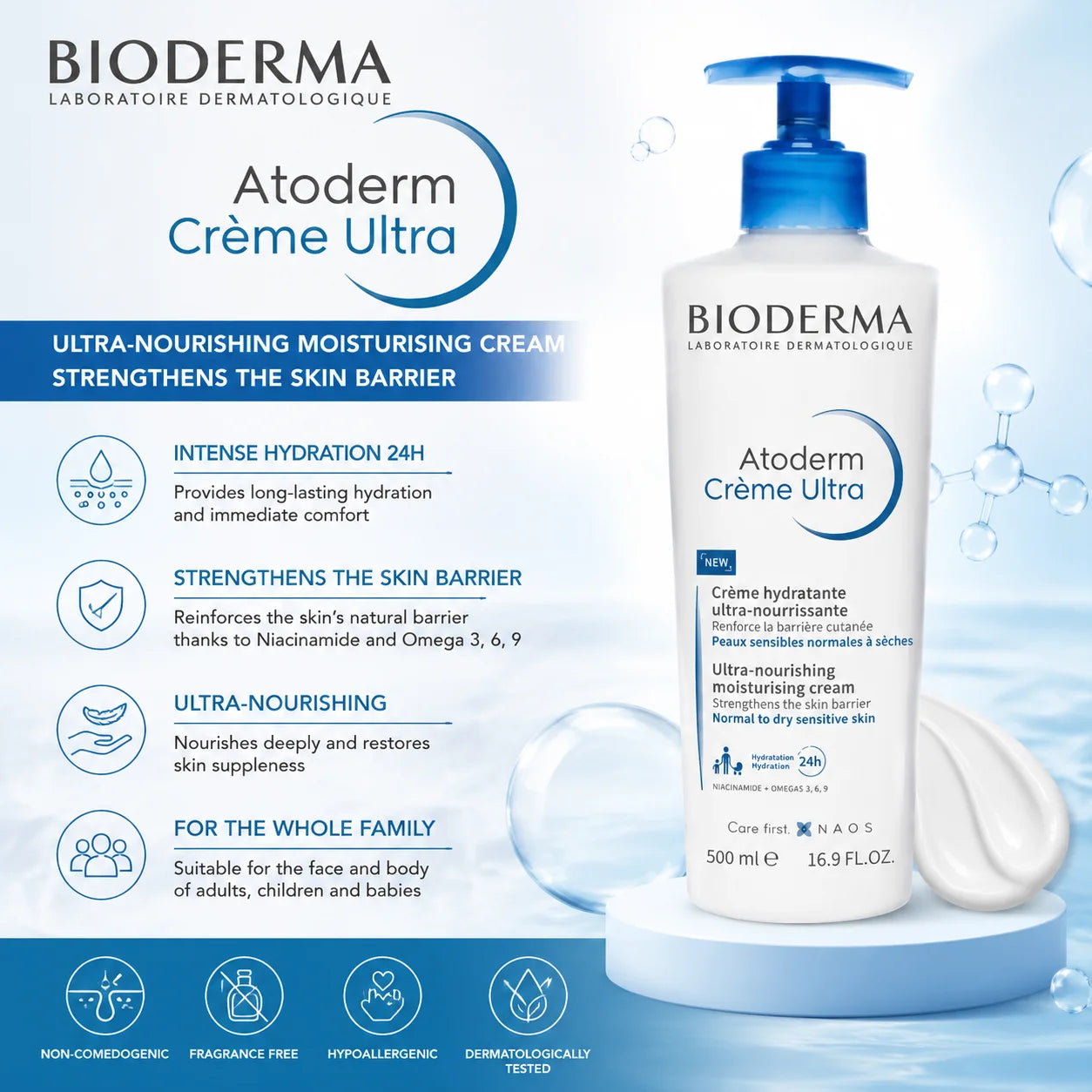 Bioderma Ultra Crème Hydratante Ultra-Nourrissante 500 ml Camara Shopping Bioderma Ultra Crème Hydratante Ultra-Nourrissante 500 ml