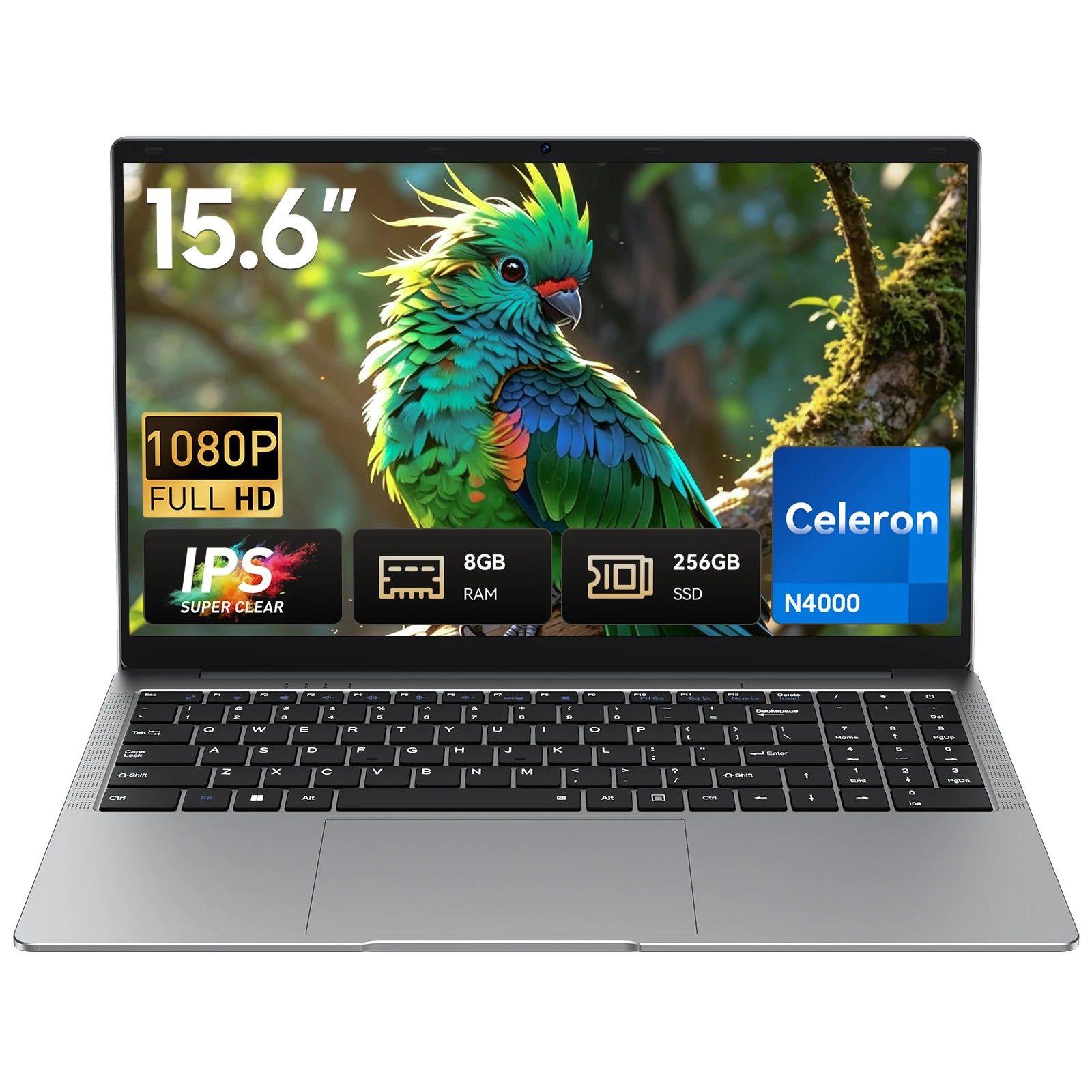 Ordinateur portable HYPERSTRIX 15,6 pouces, Celeron N4000, 8 Go de RAM, 256 Go de SSD, écran Full HD 1080P, Wi-Fi double bande, Mini HDMI, ordinateur portable fin et léger argenté pour les affaires, l'école et la maison - Camara ShoppingOrdinateur portable HYPERSTRIX 15,6 pouces, Celeron N4000, 8 Go de RAM, 256 Go de SSD, écran Full HD 1080P, Wi-Fi double bande, Mini HDMI, ordinateur portable fin et léger argenté pour les affaires, l'école et la maison