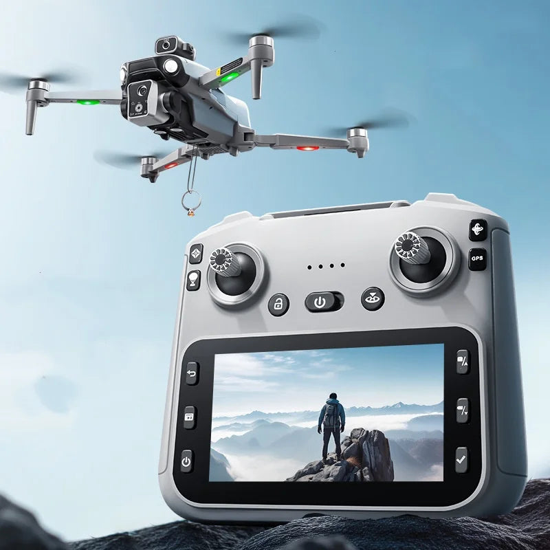 Drone équipé de 3 batteries, 4K, moteurs sans balais, écran de 4,5 pouces, deux caméras HD, système intelligent d'évitement d'obstacles, transmission vidéo, vol stationnaire par flux lumineux, fonction de retour GPS, t Camara Shopping Drone équipé de 3 batteries, 4K, moteurs sans balais, écran de 4,5 pouces, deux caméras HD, système intelligent d'évitement d'obstacles, transmission vidéo, vol stationnaire par flux lumineux, fonction de retour GPS, t