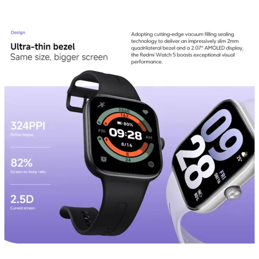 Version globale Xiaomi Redmi Watch 5 Lite Système HyperOS Écran AMOLED 1,96'' 60 Hz Écran LCD Autonomie longue durée 150 modes sportifs 470 mAh GPS Résistance à l'eau 5 ATM GPS intégré Camara Shopping Version globale Xiaomi Redmi Watch 5 Lite Système HyperOS Écran AMOLED 1,96'' 60 Hz Écran LCD Autonomie longue durée 150 modes sportifs 470 mAh GPS Résistance à l'eau 5 ATM GPS intégré