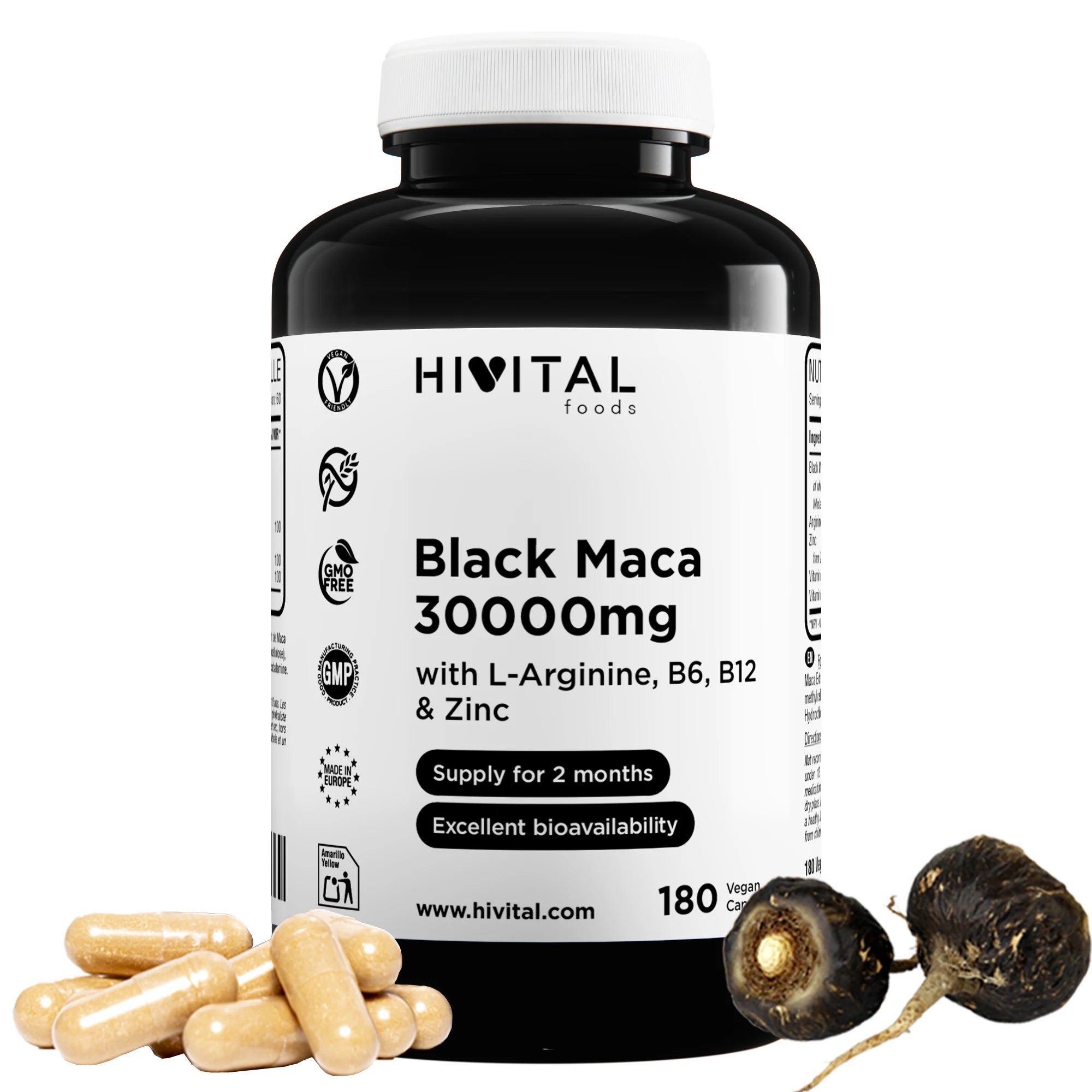 Black Maca 30000 mg .180 vegan capsules. Hivital Camara Shopping Black Maca 30000 mg .180 vegan capsules. Hivital