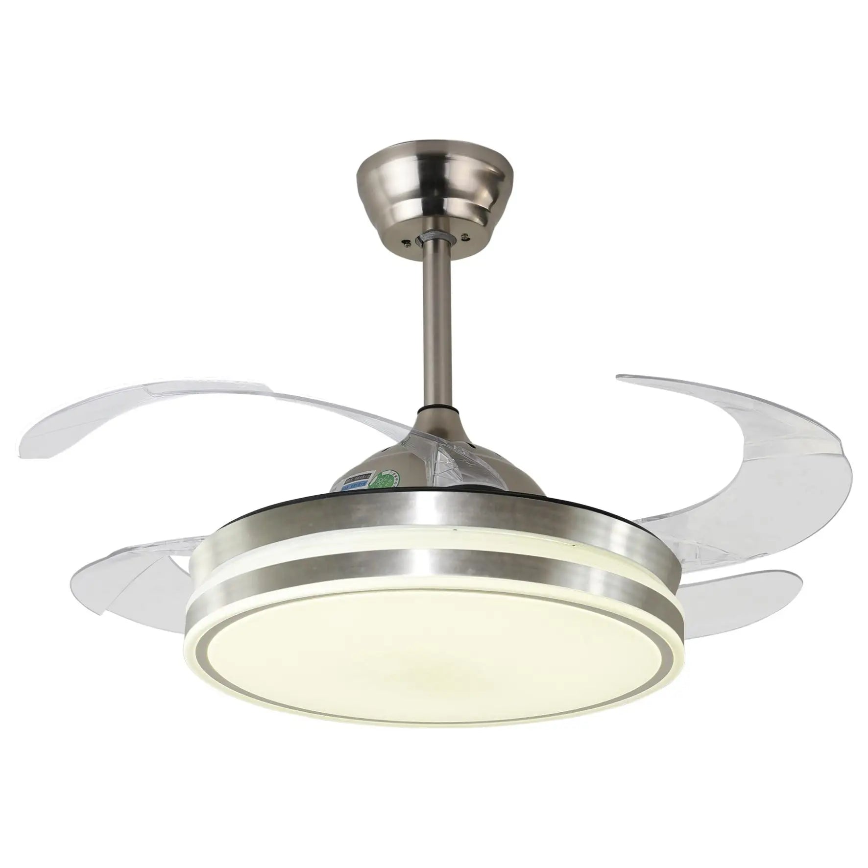 Ventilateur de plafond avec moteur DC et pales encastrées avec lumière LED mémoire 36W et variateur dimmable (veilleuse)-marque BEL AIR HOME-télécommande silencieuse et efficace incluse-Idéal pour les chambres et les sa