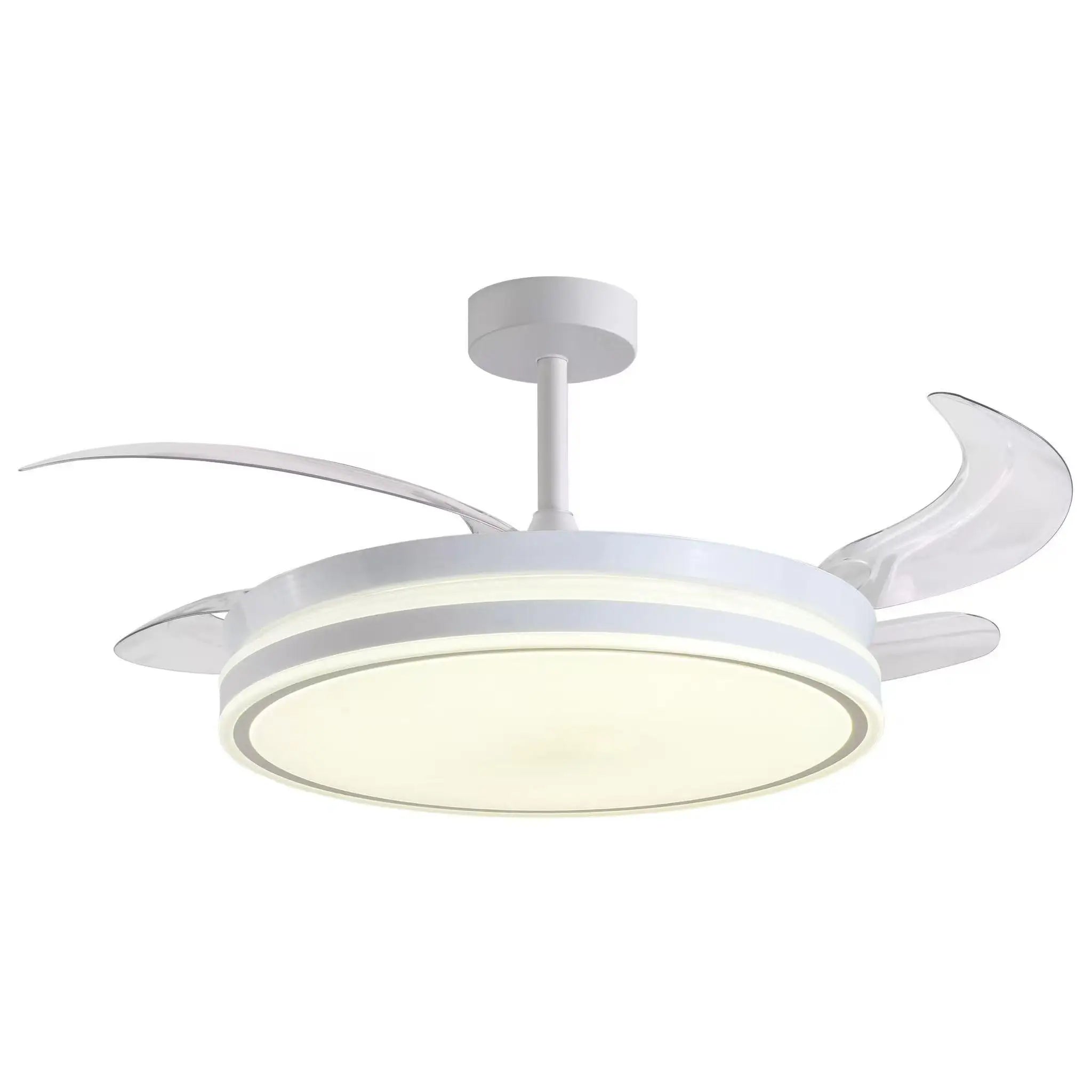 Ventilateur de plafond avec moteur DC et pales encastrées avec lumière LED mémoire 36W et variateur dimmable (veilleuse)-marque BEL AIR HOME-télécommande silencieuse et efficace incluse-Idéal pour les chambres et les sa