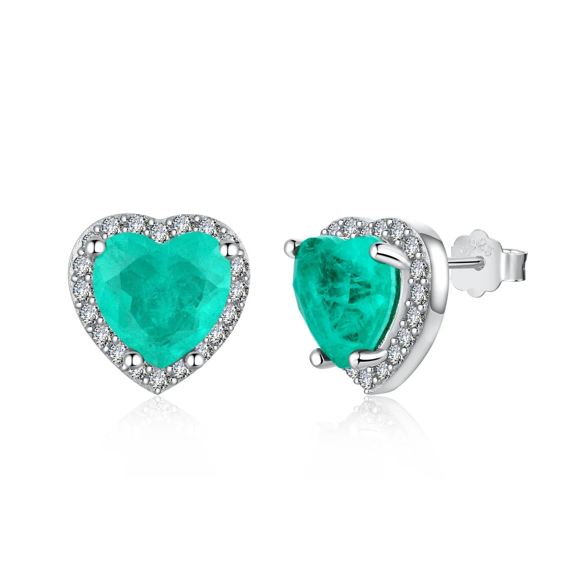 Deluxe heart-shaped earrings in 925 sterling silver Camara Shopping Deluxe heart-shaped earrings in 925 sterling silver