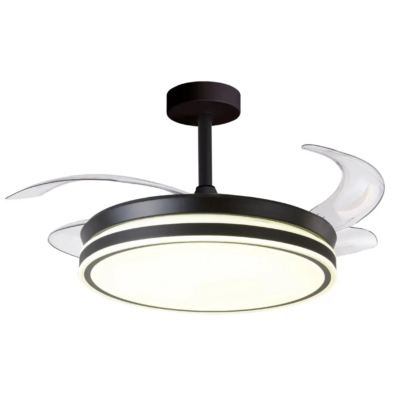 Ventilateur de plafond avec moteur DC et pales encastrées avec lumière LED mémoire 36W et variateur dimmable (veilleuse)-marque BEL AIR HOME-télécommande silencieuse et efficace incluse-Idéal pour les chambres et les sa