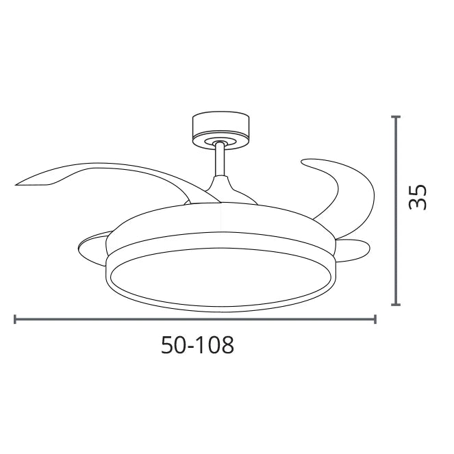 Ventilateur de plafond avec moteur DC et pales encastrées avec lumière LED mémoire 36W et variateur dimmable (veilleuse)-marque BEL AIR HOME-télécommande silencieuse et efficace incluse-Idéal pour les chambres et les sa