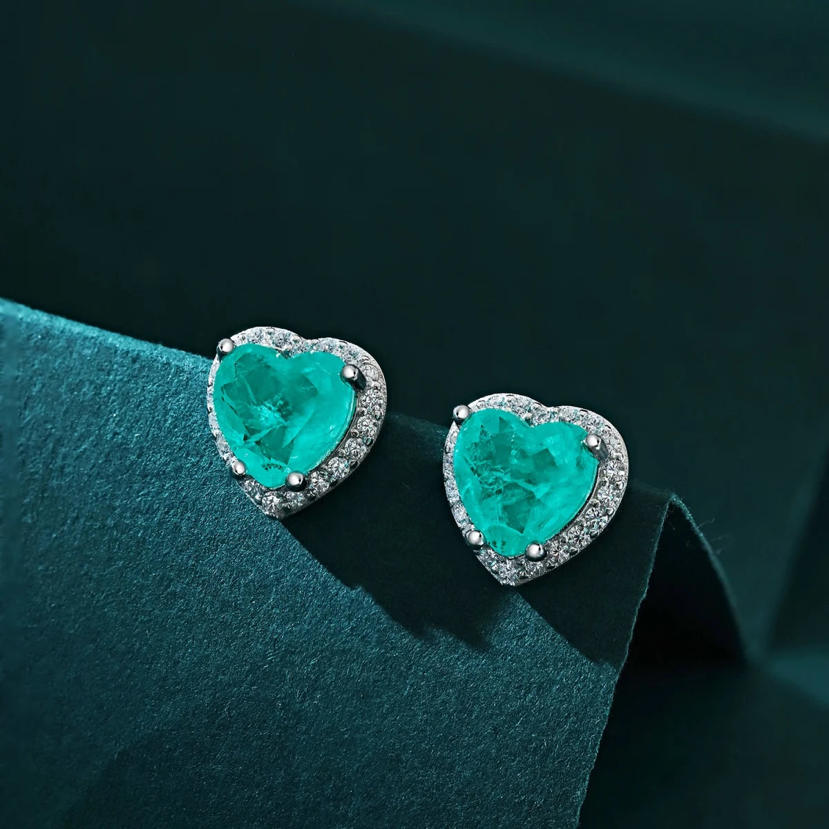Deluxe heart-shaped earrings in 925 sterling silver Camara Shopping Deluxe heart-shaped earrings in 925 sterling silver