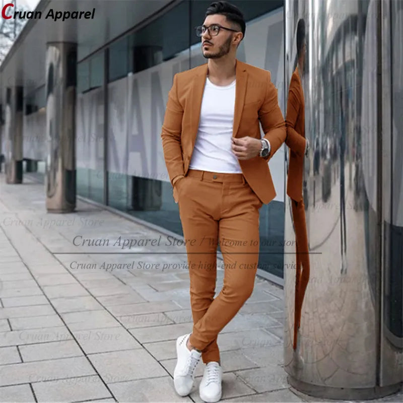 Ensemble sur mesure pour hommes, veste et pantalon décontractés, coupe couvertes, streetwear décontracté, beige, mode classique, fête de mariage, marié imbibé, nouveau, 2 pièces Camara Shopping Ensemble sur mesure pour hommes, veste et pantalon décontractés, coupe couvertes, streetwear décontracté, beige, mode classique, fête de mariage, marié imbibé, nouveau, 2 pièces