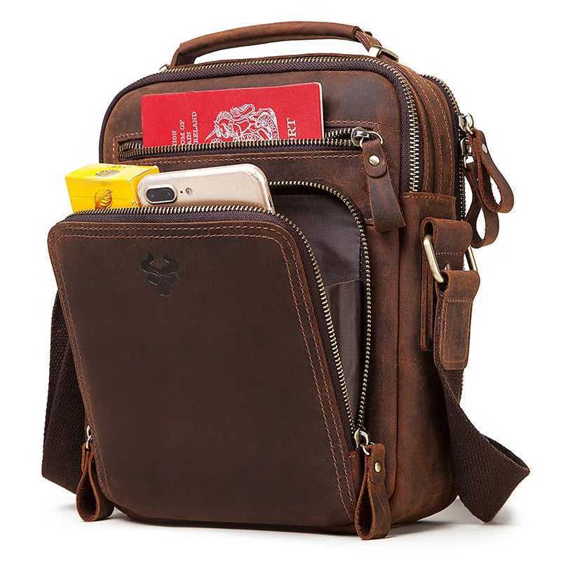 HUMERPAUL sac à bandoulière en cuir véritable pour hommes sacs croisés Vintage grande capacité mâle messager sac fourre-tout voyage Bolso Hombres Camara Shopping HUMERPAUL sac à bandoulière en cuir véritable pour hommes sacs croisés Vintage grande capacité mâle messager sac fourre-tout voyage Bolso Hombres