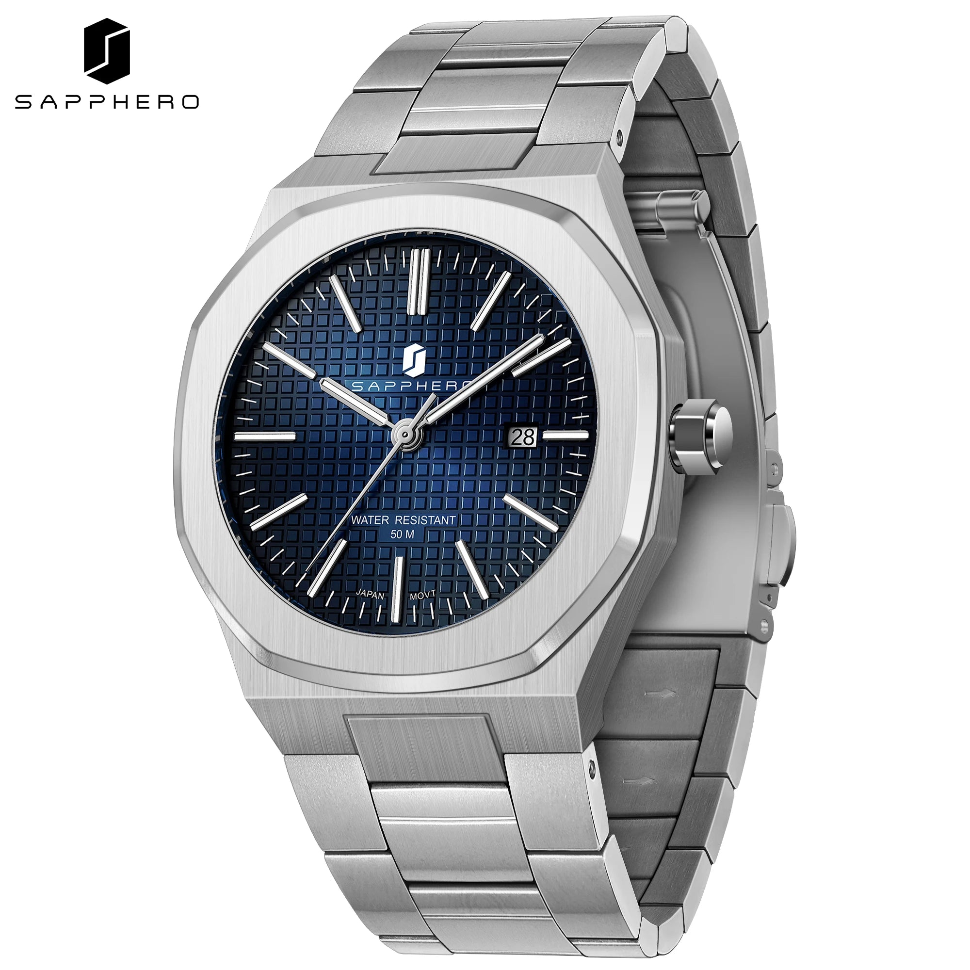 SAPPHERO – montre à Quartz pour hommes, en acier inoxydable, étanche à 50M, affichage de la Date, aiguilles lumineuses, montre-bracelet élégante pour affaires, cadeau durable Camara Shopping SAPPHERO – montre à Quartz pour hommes, en acier inoxydable, étanche à 50M, affichage de la Date, aiguilles lumineuses, montre-bracelet élégante pour affaires, cadeau durable