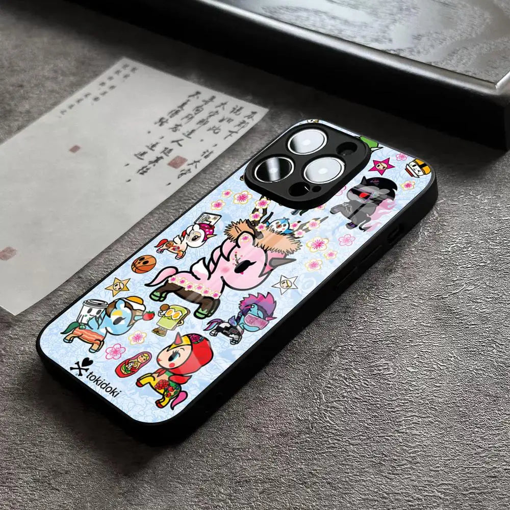 Coque de téléphone Tokidokis du Japon pour iPhone 15 Pro Max 14 Plus 17 Pro Max 12 11 13 X XR XS 16 Plus Air SE, coque en verre