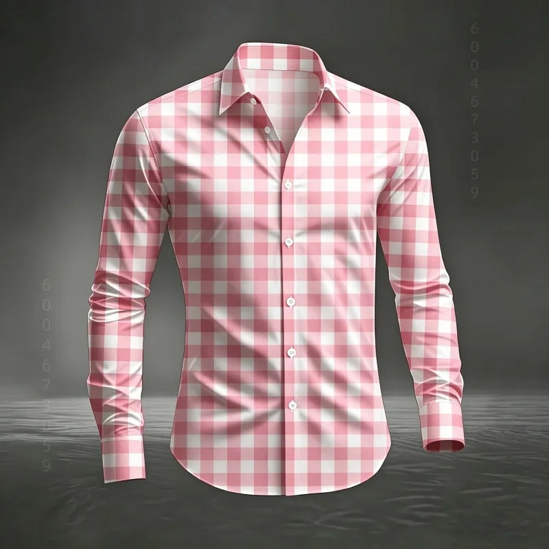 Chemise à carreaux classique pour homme 2026, imprimé écossais, coupe ajustée, col et manches longues, haut pour homme, tissu confortable XS-6XL Camara Shopping Chemise à carreaux classique pour homme 2026, imprimé écossais, coupe ajustée, col et manches longues, haut pour homme, tissu confortable XS-6XL
