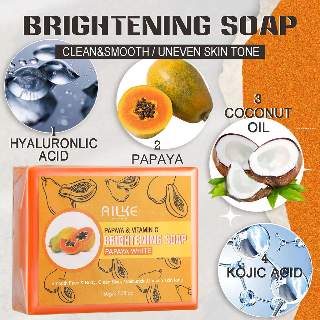 AILKE Savon fait main blanchissant la peau - Savon papaye biologique pour taches noires, taches propres, améliore la peau terne, le visage, le corps et les mains Camara Shopping AILKE Savon fait main blanchissant la peau - Savon papaye biologique pour taches noires, taches propres, améliore la peau terne, le visage, le corps et les mains