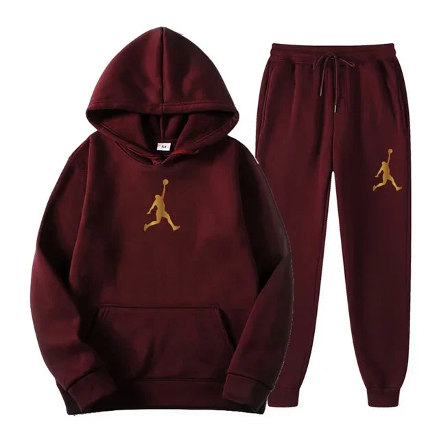 Ensemble deux pièces décontracté printemps-automne pour hommes et femmes, sweat à capuche et pantalon, nouveau ensemble de basketball d'extérieur pour hommes