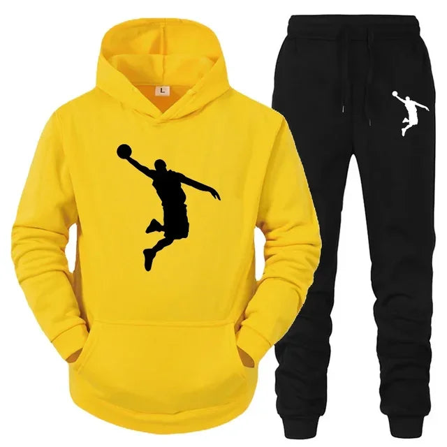 Ensemble de sweat-shirts à capuche imprimés de haute qualité pour jeunes, pour le sport et le jogging, vêtements de sport tendance pour hommes pour les trajets quotidiens décontractés.