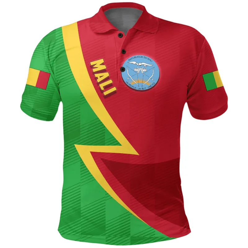 Mali Feel-Polo graphique avec emblème ML pour hommes, chemise imprimée en 3D, mode de sport de football, maillot décontracté d'été, t-shirt Sportif Camara Shopping Mali Feel-Polo graphique avec emblème ML pour hommes, chemise imprimée en 3D, mode de sport de football, maillot décontracté d'été, t-shirt Sportif